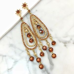 Jim Ball Jewelry - Swarovski Crystal Topaz Chandelier Event Earrings Jim Ball Jewelry - Swarovski Crystal Topaz Chandelier Event Earrings